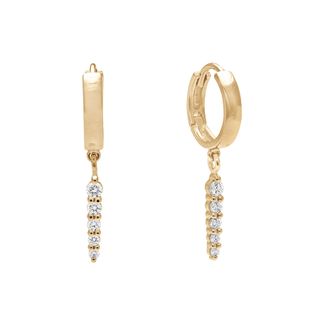 Anna Sheffield Jewelry + Pave Pointe Hoop Earring 14k Gold & White Diamonds