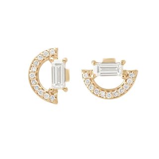 Anna Sheffield Jewelry + Theda Arc Stud 14k Gold & White Diamond