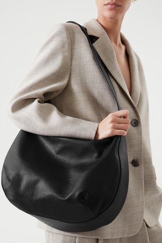 Cos + Curved Leather Shoulder Bag