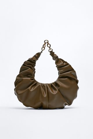 Zara + Chain Shoulder Pleated Bag