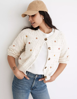 Madewell + Embroidered Sandlin Cardigan Sweater