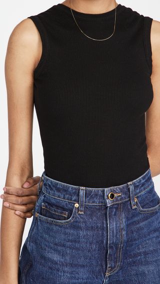 Agolde + Sutton v Back Cap Sleeve Bodysuit