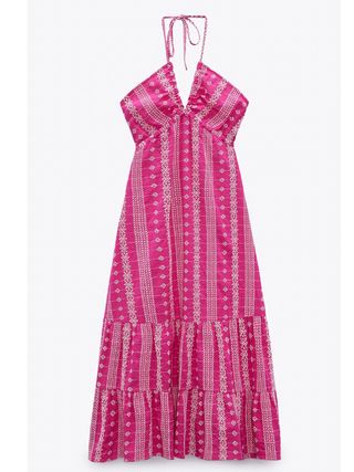 Zara + Openwork Embroidered Dress