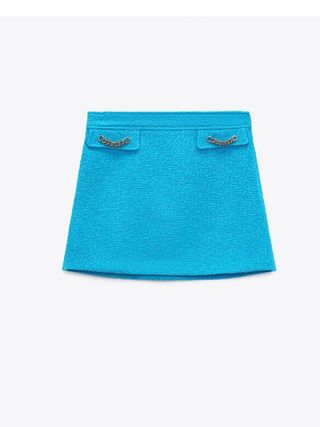 Zara + Chain Trim Mini Skirt