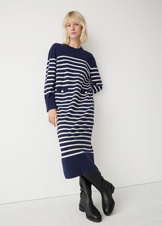 & Other Stories + Breton Stripe Midi Dress