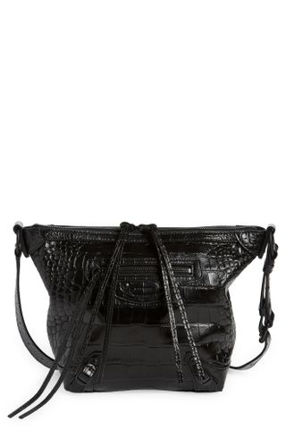 Balenciaga + X-Small Neo Classic Croc Embossed Leather Hobo Bag