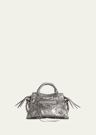Balenciaga + Neo Cagole XS Metallic Strass Top-Handle Bag