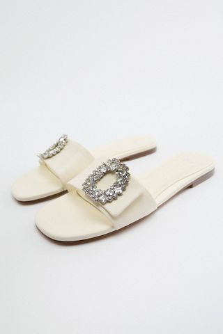 Zara + Sparkly Low Heeled Sandals