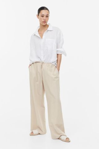 H&M + Linen-Blend Trousers