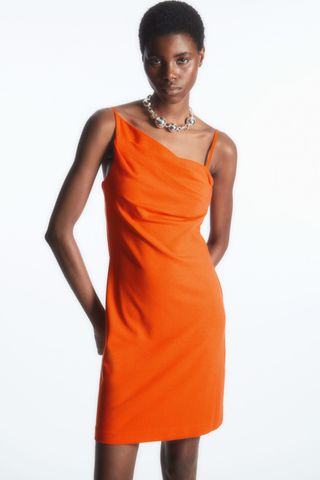 COS + Asymmetric Draped Mini Dress