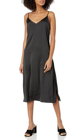 The Drop + Ana Silky V-Neck Midi Slip Dress