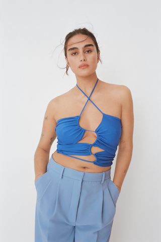 Zara + Cut Out Knit Top