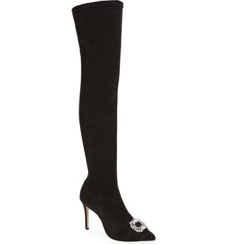 Schutz + Meisho Over the Knee Embellished Pointed Toe Boot