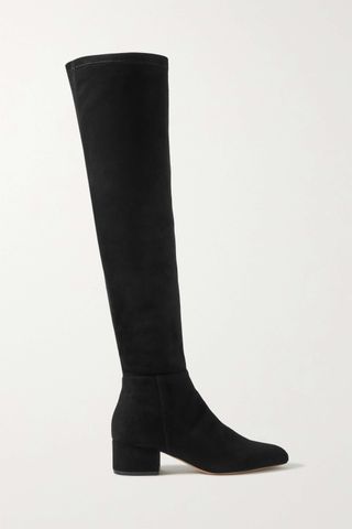 Porte & Paire + Stretch-Suede Over-the-Knee Boots