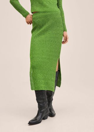 Mango + Slit Knitted Skirt - Women | Mango Usa