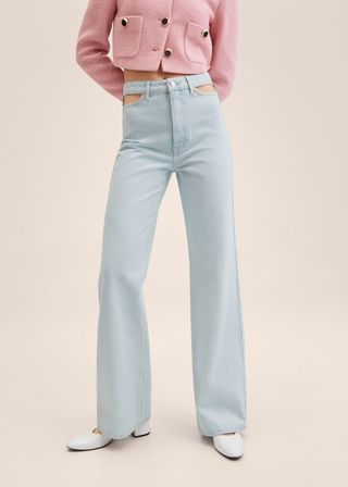 Mango + Wideleg Cutout Jeans