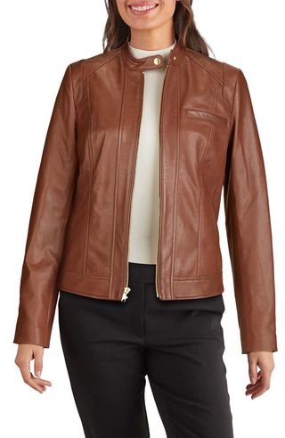 Cole Haan + Lambskin Leather Jacket