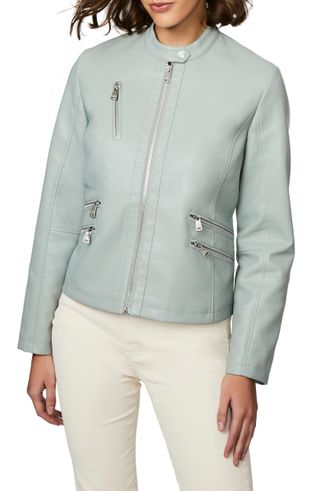 Bernardo + Zip Detail Faux Leather Jacket