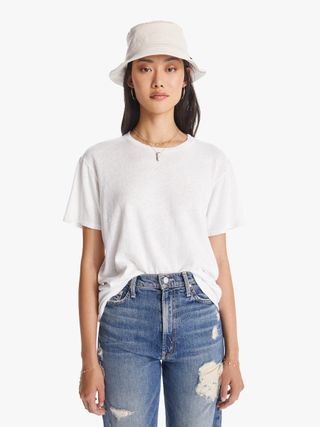 Mother Denim + The Rowdy Tee in Bright White