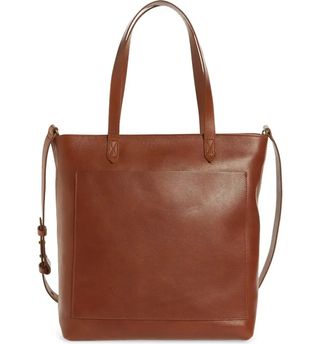 Madewell + The Zip-Top Medium Transport Leather Tote