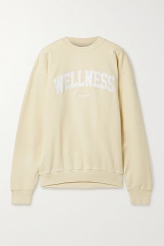 Sporty & Rich + Wellness Embroidered Cotton-Jersey Sweatshirt