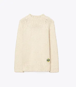 Tory Sport + Speckled Hand-Knit Mock Sweater