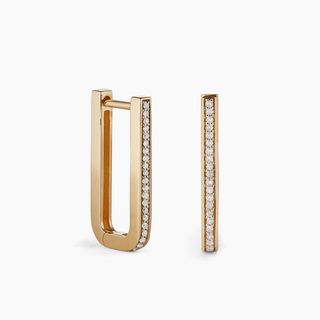 Otiumberg + Solid Gold Diamond Edge Rectangle Hoops