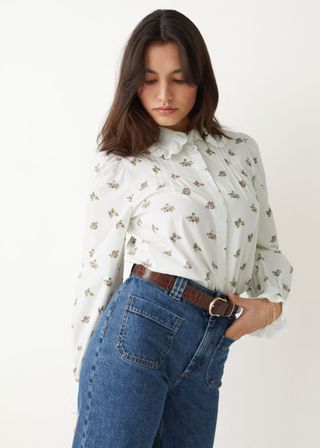 & Other Stories + Embroidered Scallop Blouse
