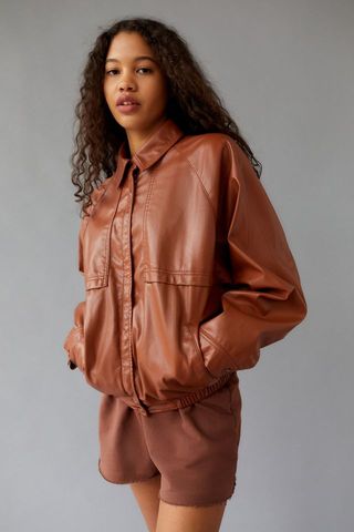 Urban Outfitters + Beverly Faux Leather Dolman Sleeve Jacket