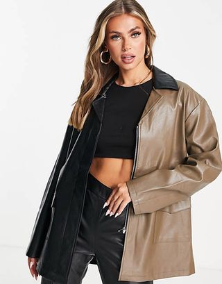 4th & Reckless + Color Block Leather Look Jacket