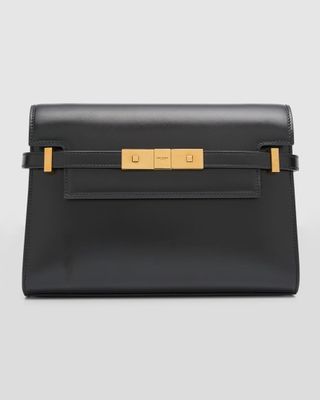 Saint Laurent + Manhattan Small Ysl Box Leather Shoulder Bag