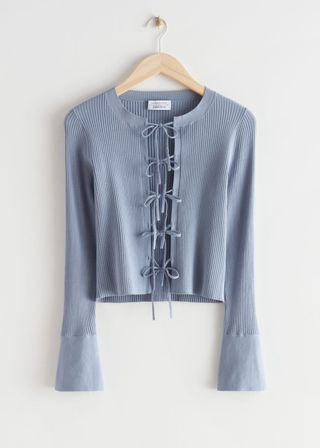 & Other Stories + Front Tie Rib Cardigan