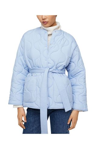 Mango + Quilted Snap-Up Jacket
