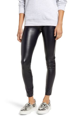 Hue + Faux Leather High Waist Leggings