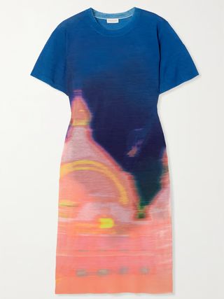 Dries Van Noten + Jemma Tie-Dyed Merino Wool-Blend Dress