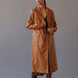 Urban Outfitters + Faux Leather Overcoat