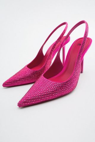 Zara + Slingback Shoes With Shiny Detail
