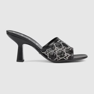 Gucci + GG Mid-Heel Slide Sandals