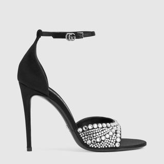 Gucci + High Heel Sandals With Crystals