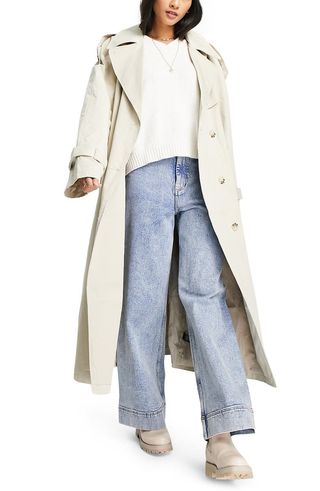Topshop + Classic Oversize Cotton Trench Coat