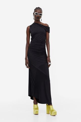 H&M + Asymmetric Gathered Jersey Dress