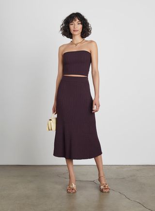 Who What Wear Collection + Aspen Cable Knit Midi Skirt