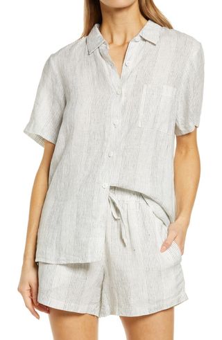 Papinelle + Resort Stripe Linen Short Pajamas