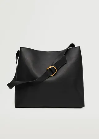 Mango + Leather-Effect Shopper Bag