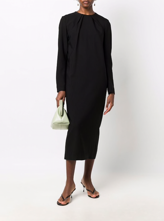 Totême + Pleat-Detail Long-Sleeve Dress