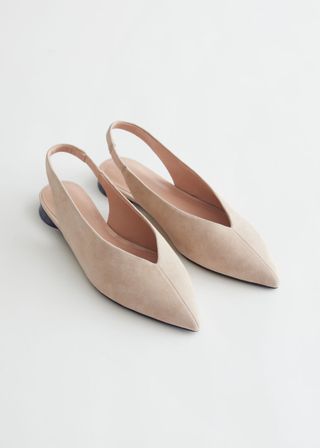 & Other Stories + Pointed Leather Ballerina Flats