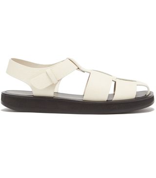 The Row + Grained-Leather Fisherman Sandals