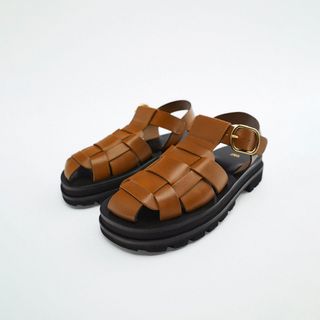 Zara + Leather Fisherman Sandals