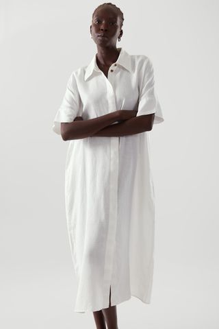 COS + Relaxed Linen Shirt Dress