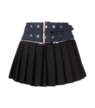 Dion Lee + Belted Pleated Mini Skirt